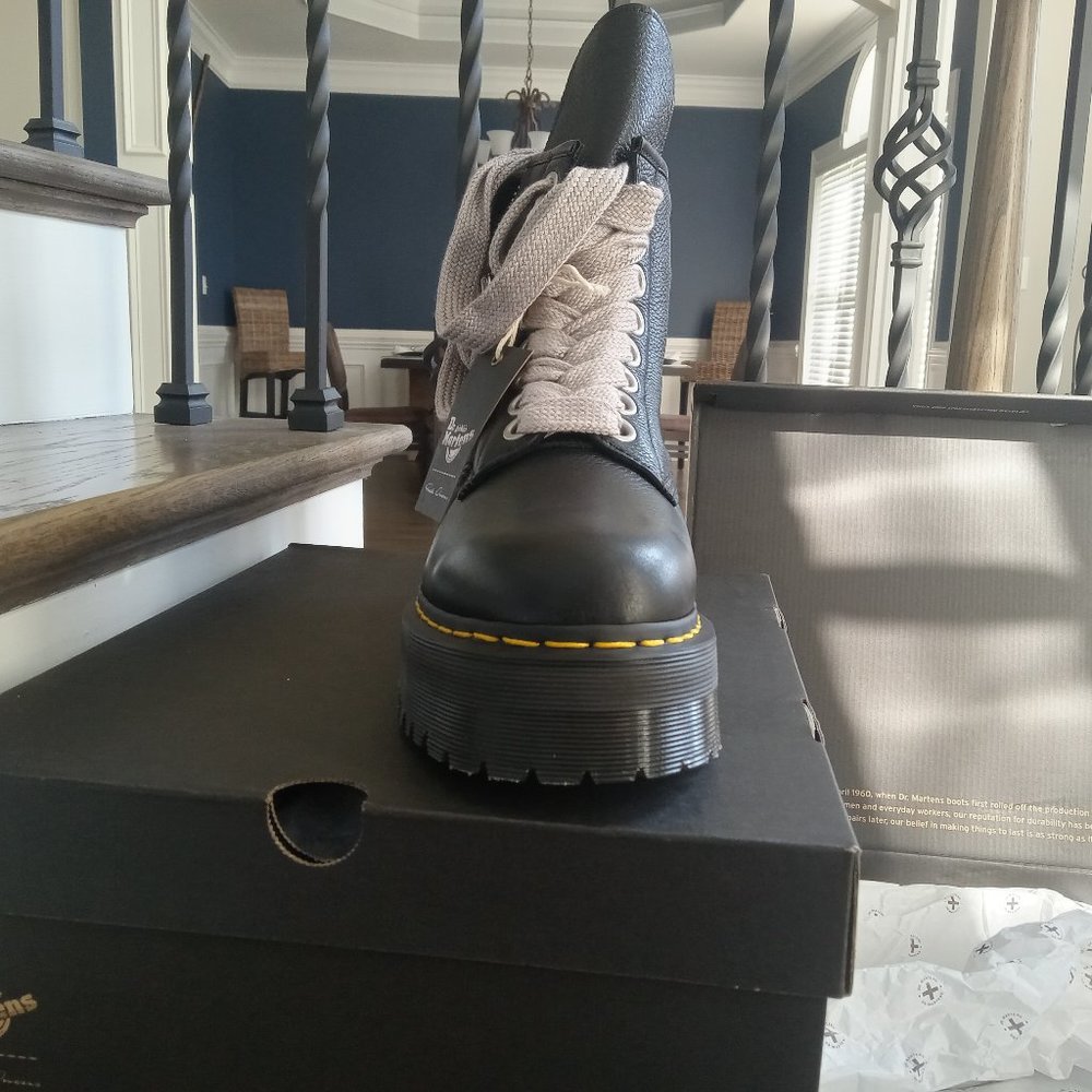 NEW RICK OWENS x Dr. Martens 1460 Jumbo lace Quad Sole Leather Boots Black US 11